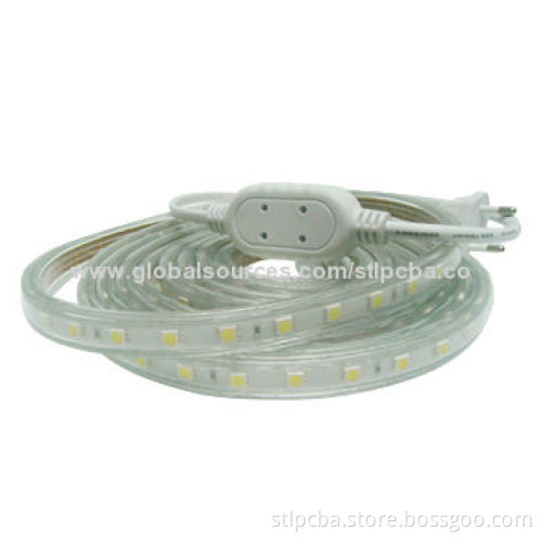 High-voltage 220V Flexible SMD 5050 60 LED Strip, 12mm Width, 1.2A Current, 14.4W/Meter PowerNew